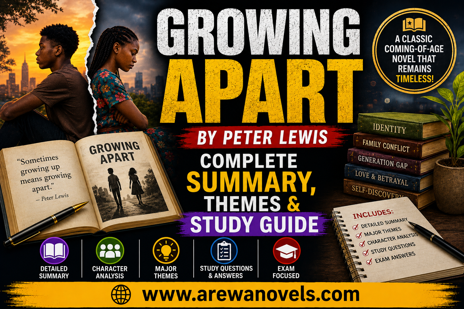 Growing Apart by Peter Lewis Complete Summary, Themes & Study Guide