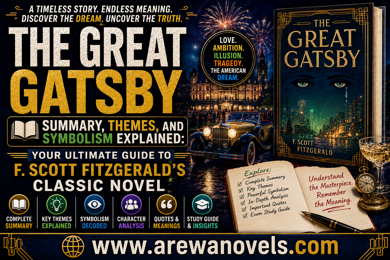 The Great Gatsby by F. Scott Fitzgerald Summary, Themes, and Symbolism Explained: Your Ultimate Guide to F. Scott Fitzgerald's Classic Novel