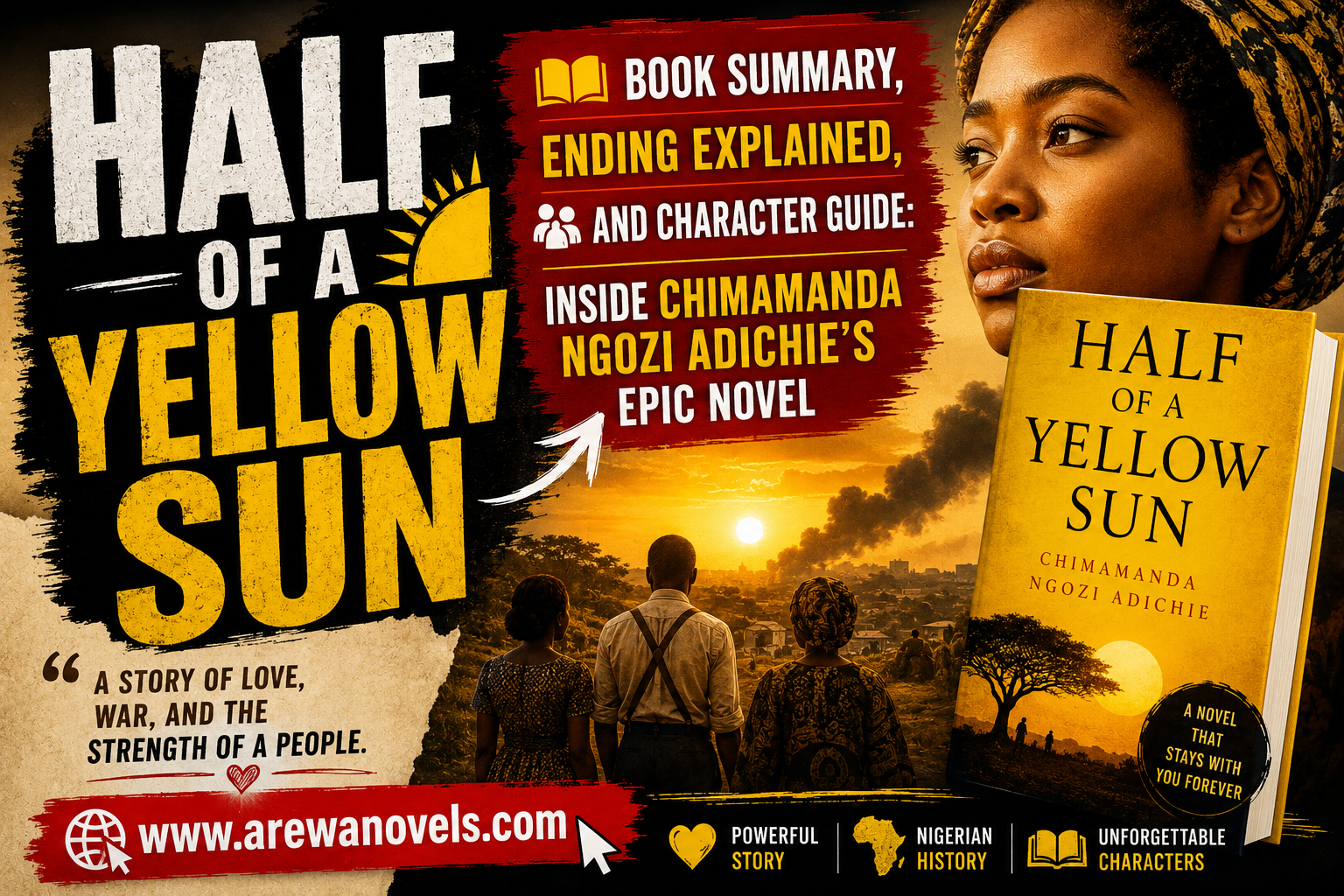 Half of a Yellow Sun by Chimamanda Ngozi Adichie Book Summary, Ending Explained, and Character Guide: Inside Chimamanda Ngozi Adichie's Epic Novel